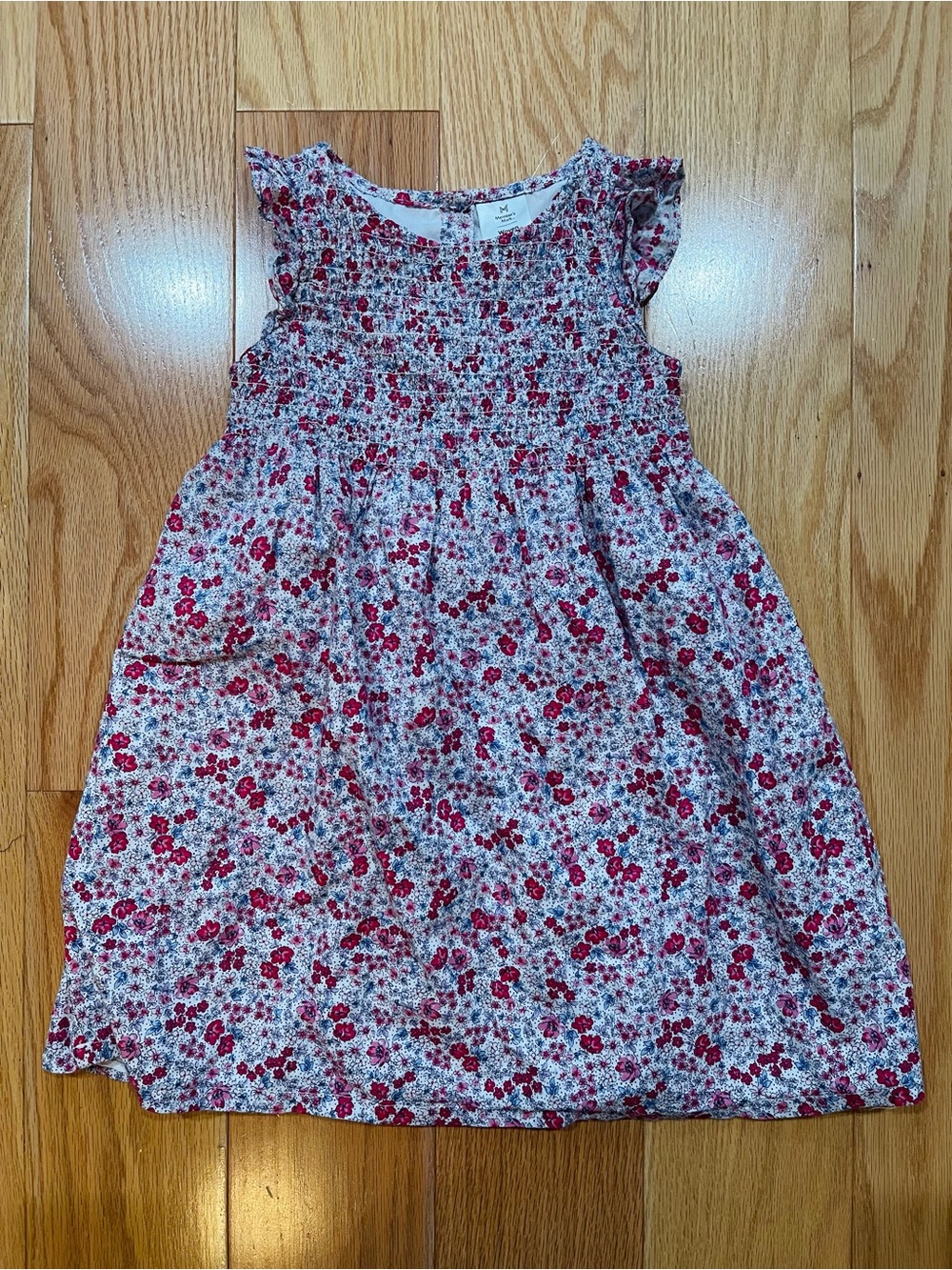 Smocked Floral Sundress for Girls - White & Red